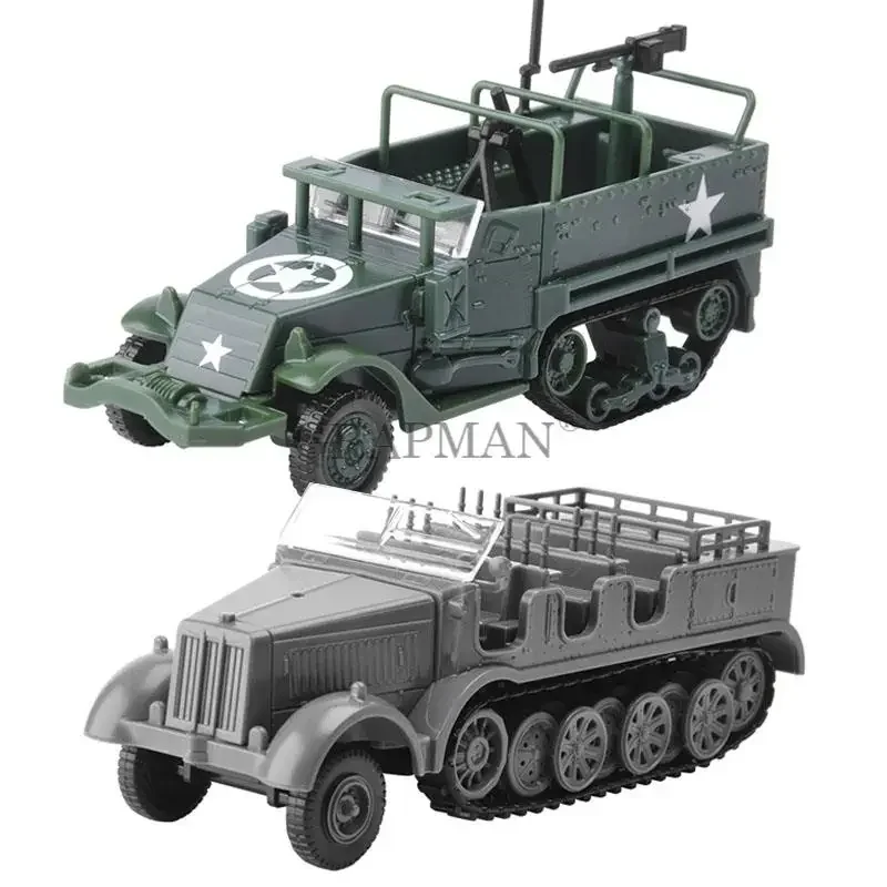 1/72 USA M3 Half-track Armored Personnel Carrier Plastic Assembled Tractor Military Vehicle 4D Model Kit Toy for Children