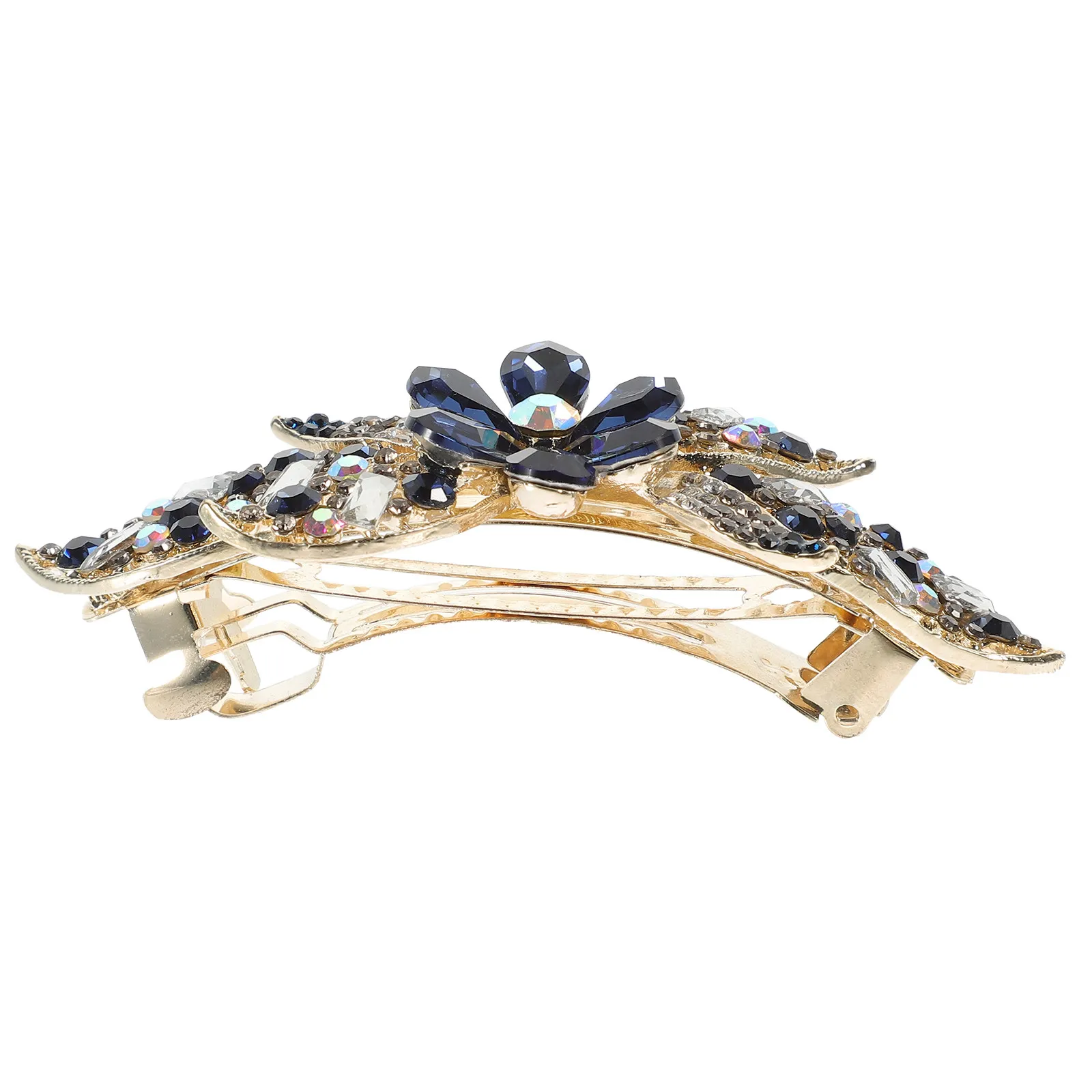 Rhinestone Spring Hair Clip Barrette Sturdy Corrosion Resistant Hair Accessory for Women Casual Ponytail Half-Up Braid
