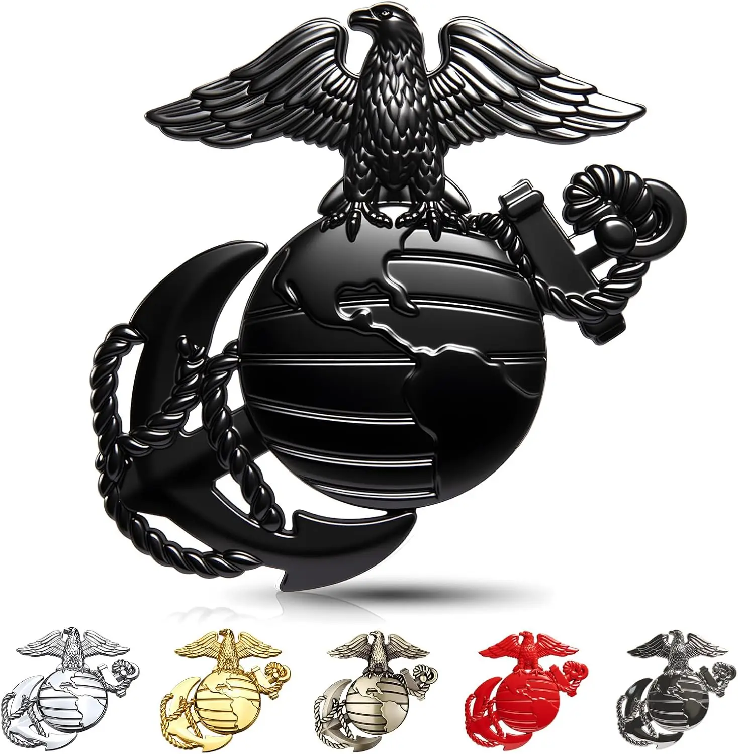 

U.S. Marine Corps Metal Cars Emblem for 250th Anniversary,3D Eagle Globe Anchor Insignia Decals,for Veterans/Military Supporters