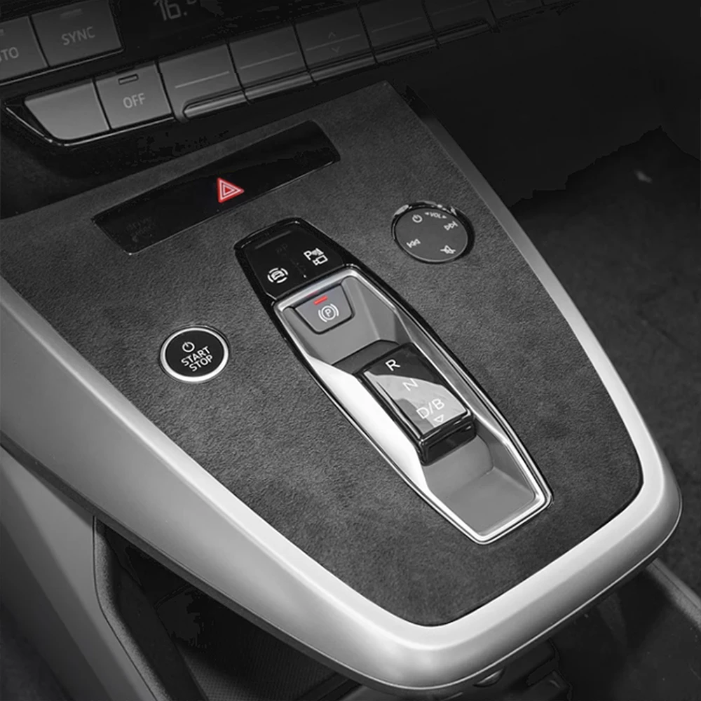 Wildleder-Schaltknauf-Abdeckung für Audi Q4 e-tron 2021 2022 2023-2025 Mittelkonsolen-Zierleiste Aufkleber Innenraum-Zubehör Autoteile – Detail 5