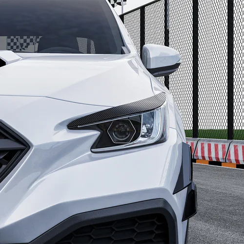 Imagen 2 del producto Nuevo diseño 2022 para arriba para Subaru WRX STI VB lámpara de faro delantero de coche cubierta embellecedora de labio de párpado de cejas de ABS negro brillante