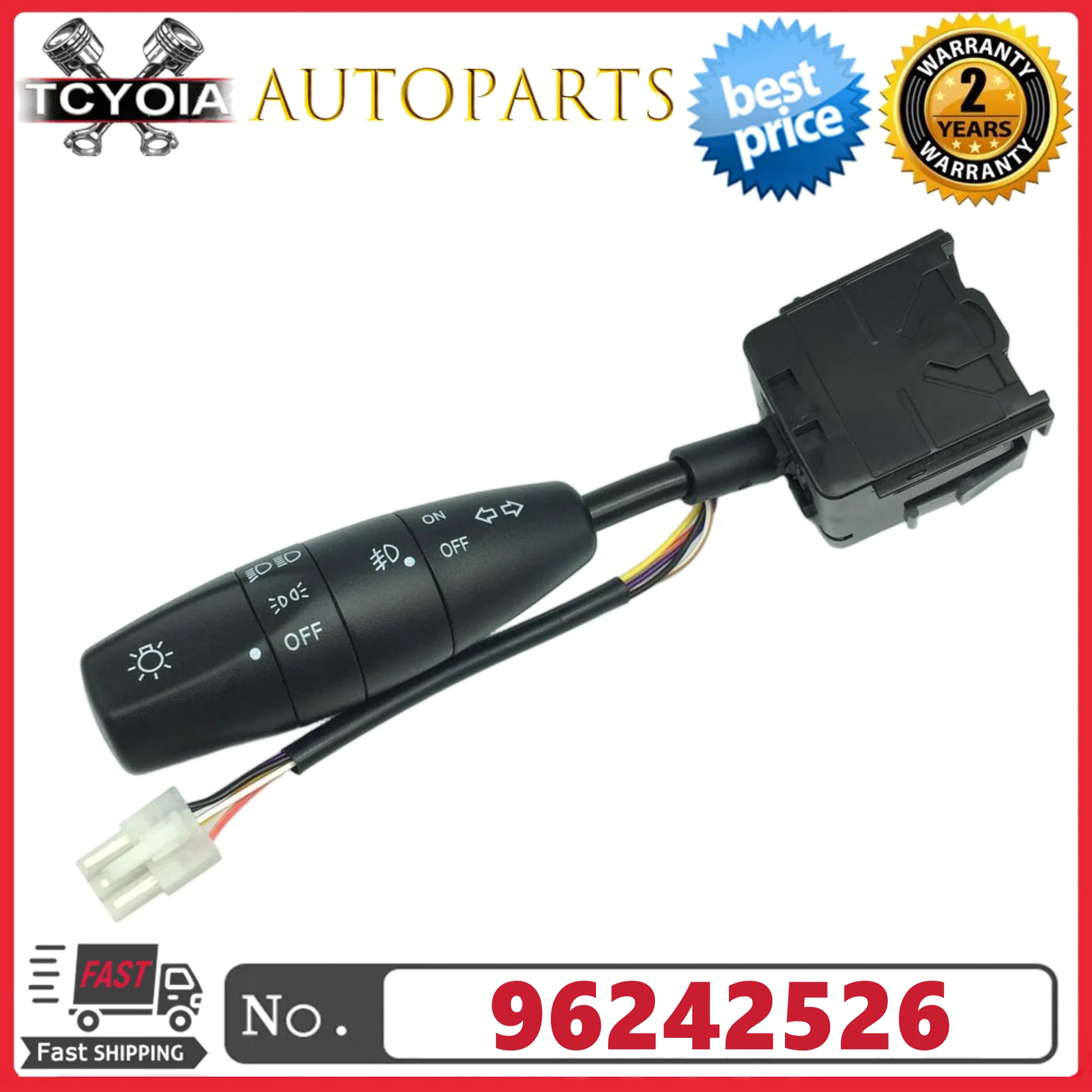 

Headlight Fog Light Turn Signal Switch 96242526 For 1999-2002 Daewoo Lanos 1.6L L4