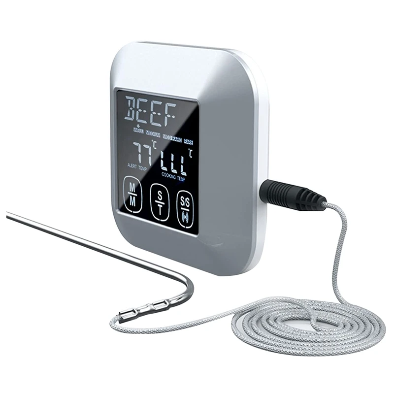 Probes Digital Outdoor Meat Thermometer For Meat Poultry Fish Long Wired Probe Cooking In Frying Pan Oven Smoker BBQ