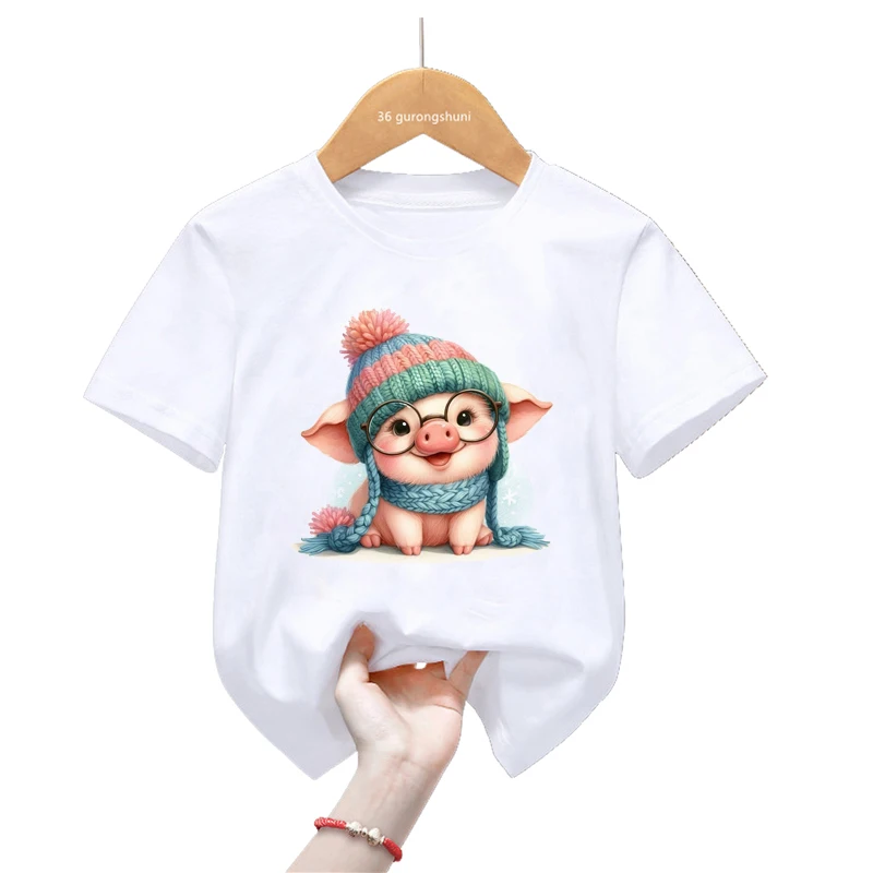 Cute Pig Print T Shirt For Girls/Boys Harajuku Shirt Kawaii Kids Clothes Summer Short Sleeve T-Shirt Children'S Clothing T-Shirt
