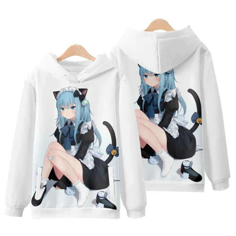 Virtual Vtuber Nekoha Shizuku Anime Sweatshirt Coat Loose Hoodie Casual Pullover Oversized COS Halloween Christmas Ornaments