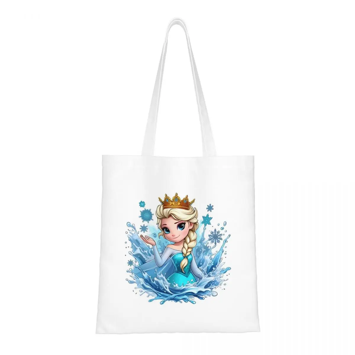 Frozen Cartoon Elsa Christmas Tote Bags Women Handbag Foldable Student Shoulder Bag Reusable Shopping Bag