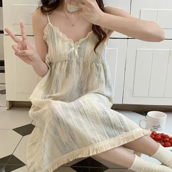 Pajamas summer pajamas for women with corset sweet princess loose cute summer pajamas home wear Casual Sleepwear for women