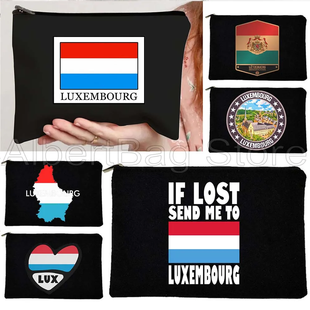 

Милый Люксембург Карта города Флаг Холст Дорожная косметичка Женщины Школьные подарки учителю Сумки для губной помады Косметичка Хлопковая сумка Кошелек