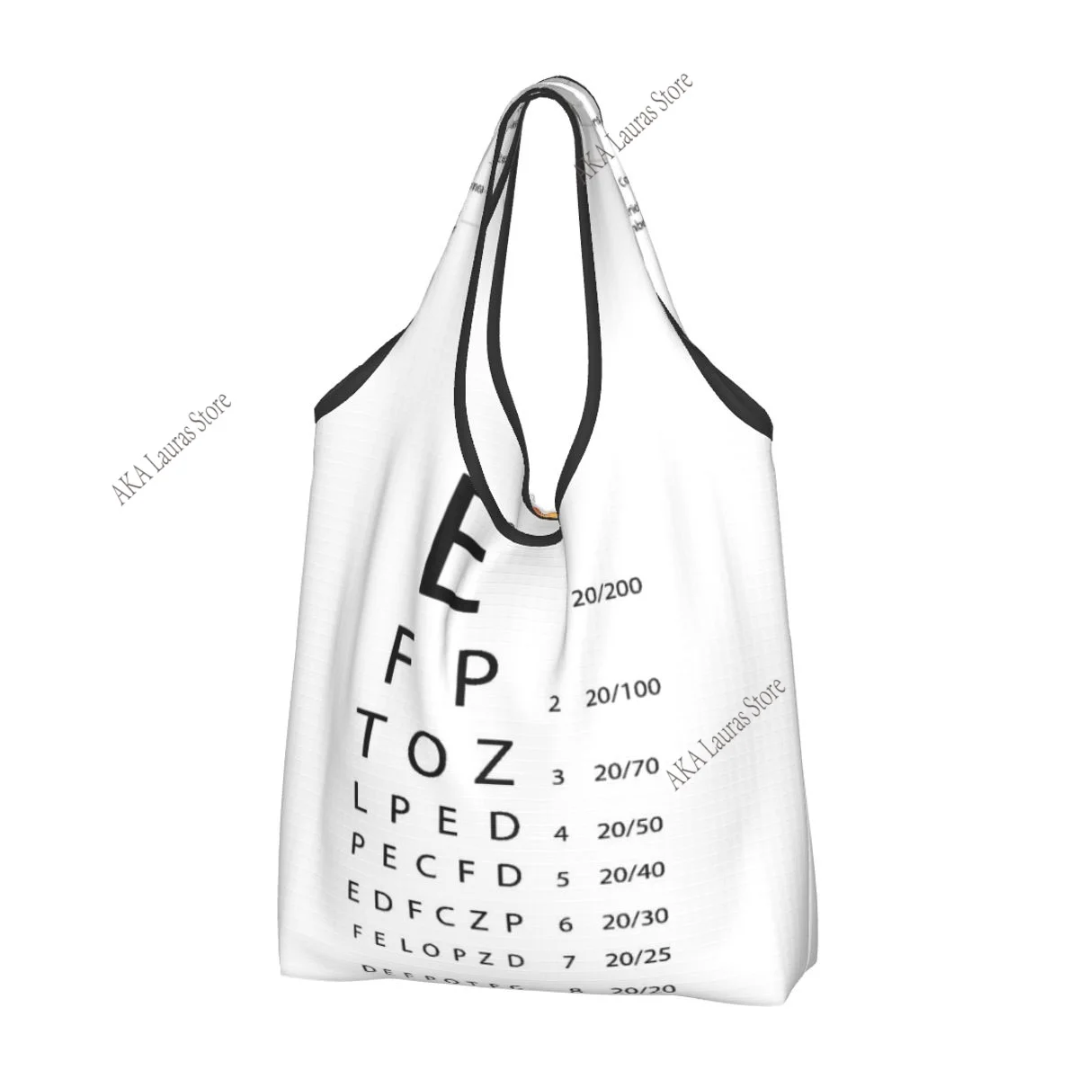 Funny Printed Snellen Chart Eye Exam Tote Grocery Shopping Bag Shopper Tote Shoulder Bag Large Handbag