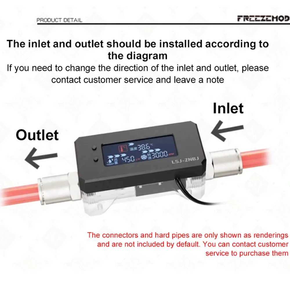 Imagem -03 - Zemod-lcd Alarme para Resfriamento a Água Fluxo de Velocidade Temperatura Monitoramento Líquido Running Stop Alta Temperatura Mod Lsj-znbj