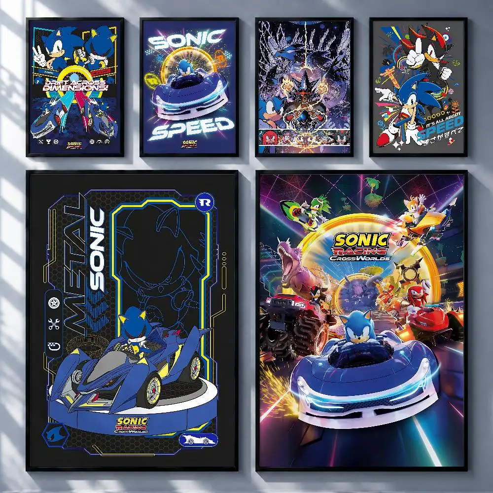 Trending Game Sonic The Hedgehog Posters Premium Self-Adhesive No Residue Wall Sticker for Home Office Bar Decor
