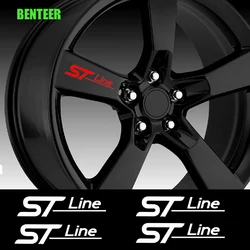 4Pcs Car Wheel Sticker For Ford STLINE Fiesta Mondeo Fusion Escape Edge Ecosport Kuga