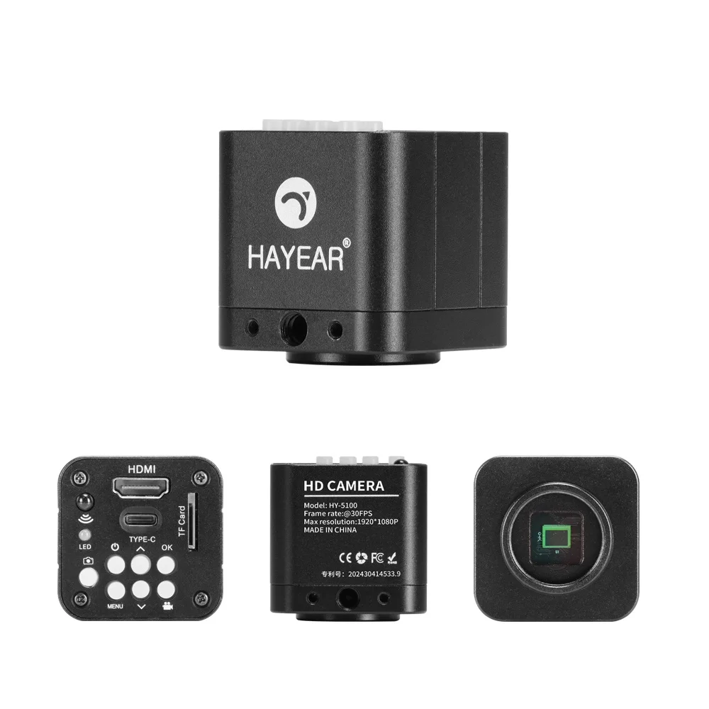 HAYEAR 24MP FHD 1080P Microscope Camera Digital Magnifier Support TF card HDMI Mini Industrial Camera for Phone Repair Soldering