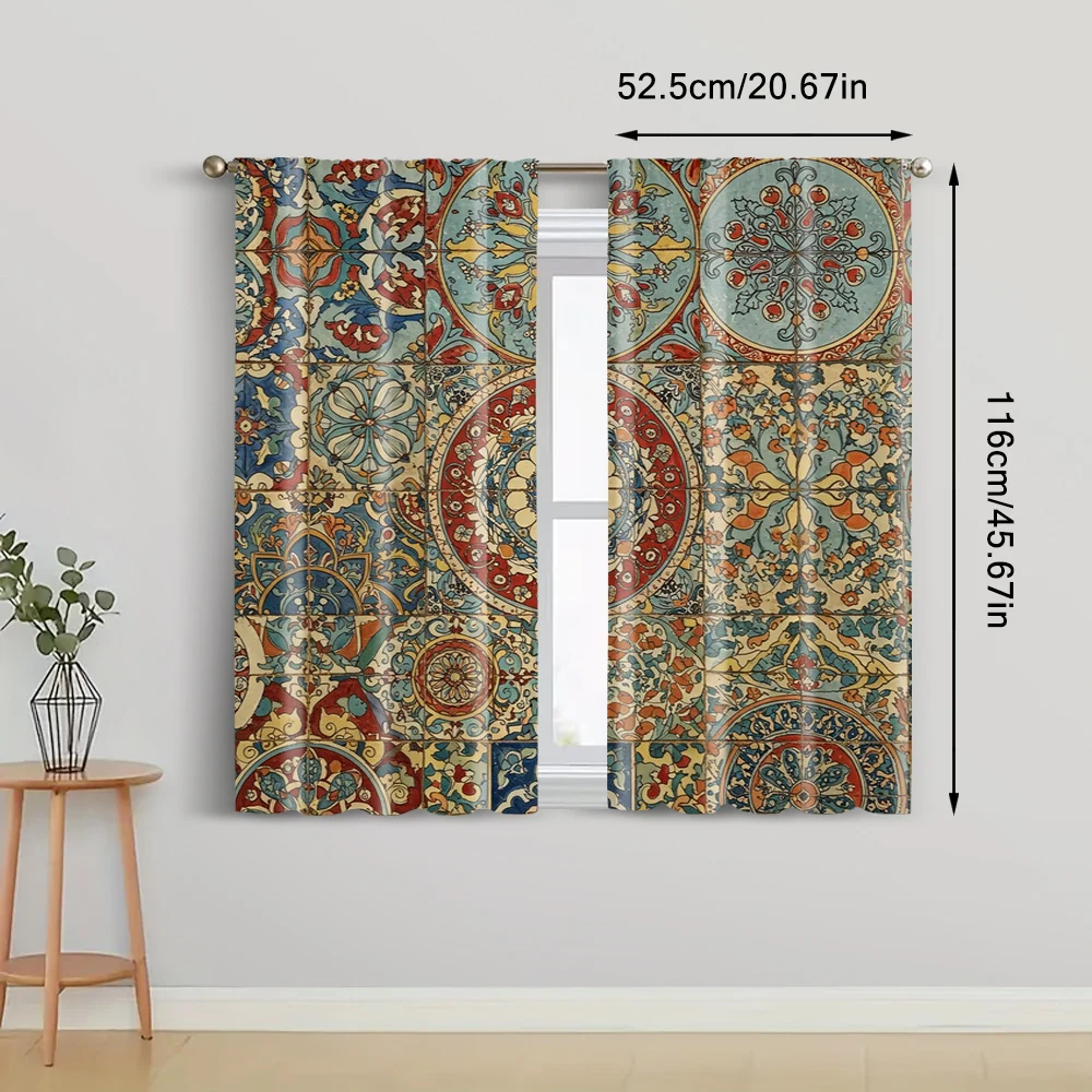 2 шт., оконные шторы, разноцветные цветы, защищающие конфиденциальность, праздничный декор стен, подходящий для сезонных украшений