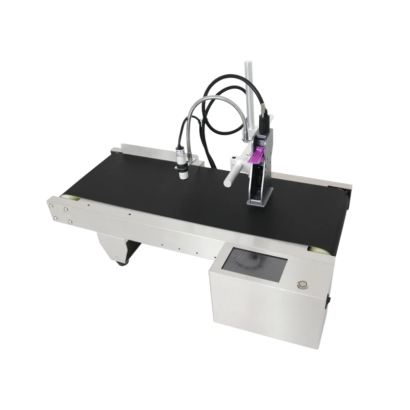 Batch Code Printing Equipment with Conveyor Belt Bottle Case Date Batch Number Expiry Date Inkjet Printer Conveyor Belt
