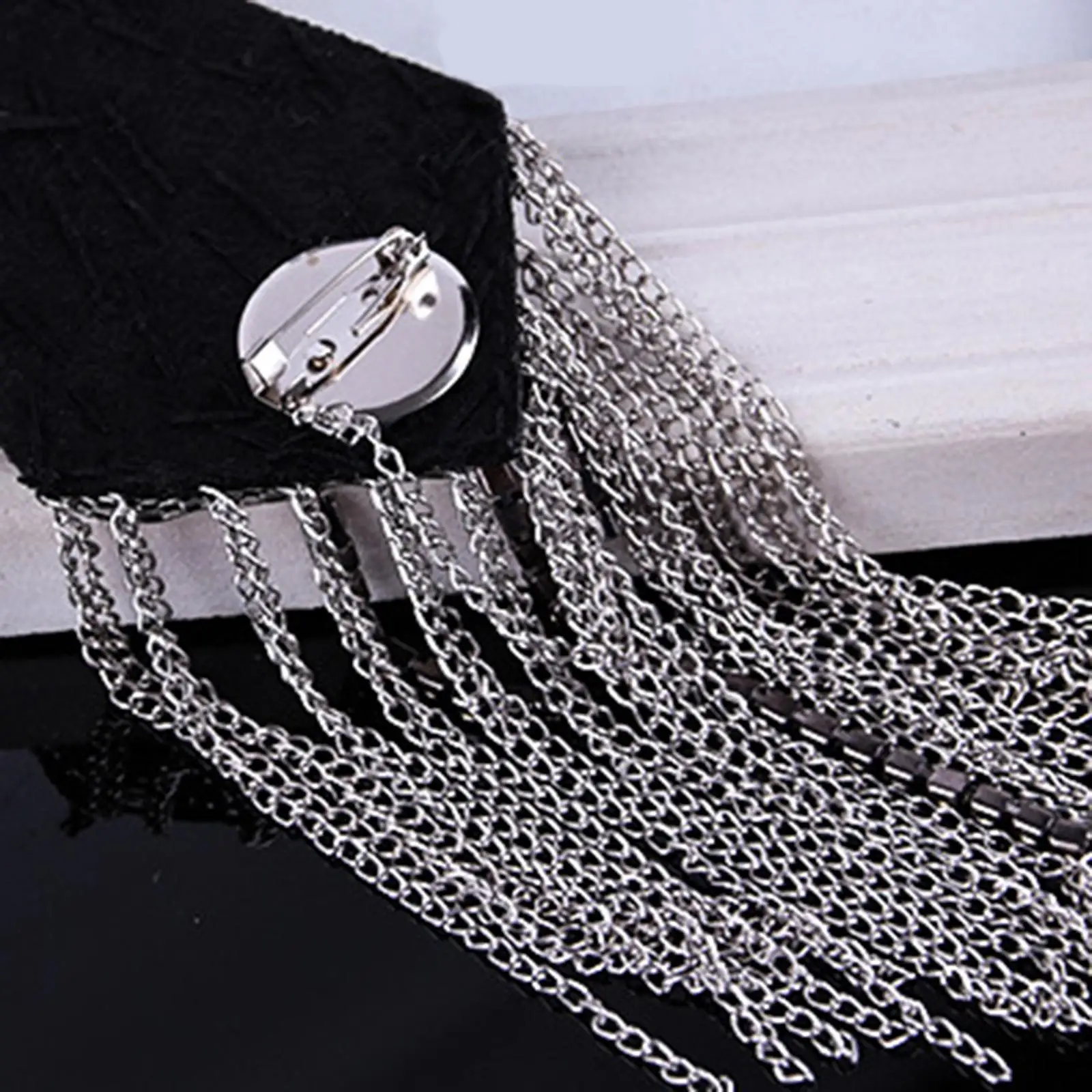 2 Pieces Tassel Chain Epaulet Silver Arm Badge Epaulette for Man Women