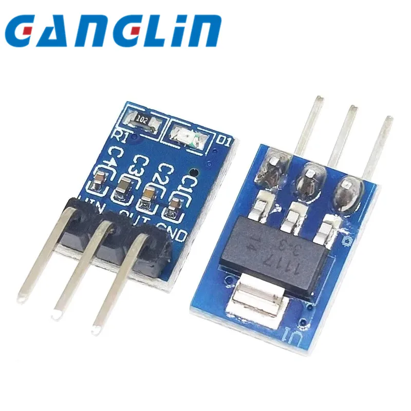 20PCS Módulo de fuente de alimentación reductor AMS1117, DC-DC, 3,3 V, 5V, 800MA, AMS1117-5.0V, AMS1117-3.3V