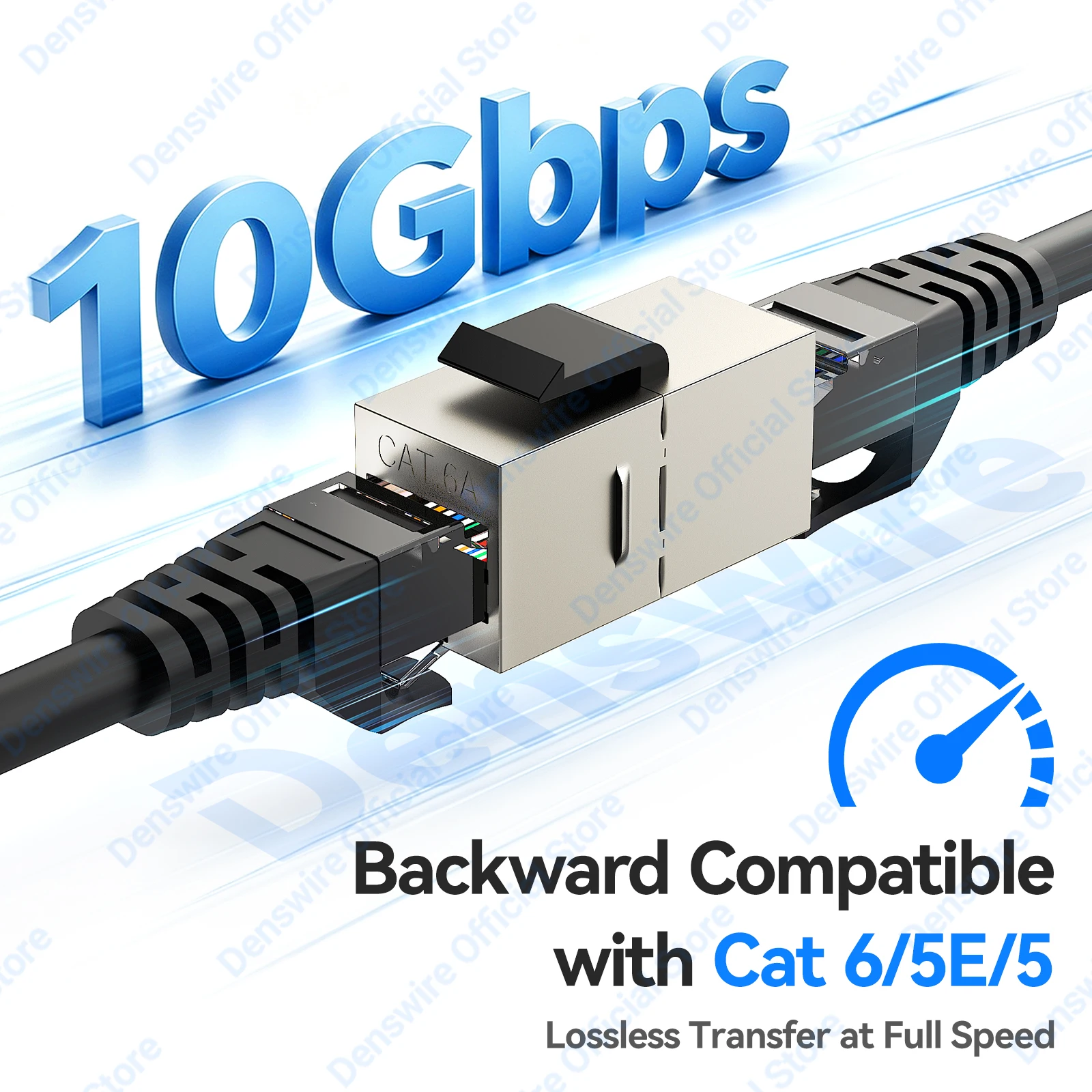 Denswire Shielded Keystone Jack RJ45 Inline Coupler for CAT6/CAT6A/CAT7 RJ45 Female to Female Insert Coupler Ethernet Adapter