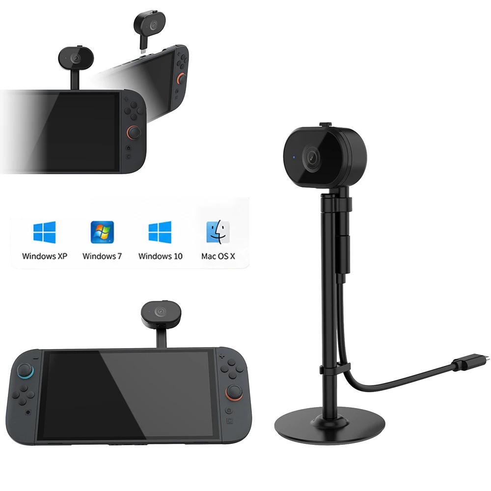 HD Webcam for Nintendo Switch 2,Wide Angle,Physical Privacy Shutter,Plug Play Setup,Adjustable for Gaming Live Stream,Video Call
