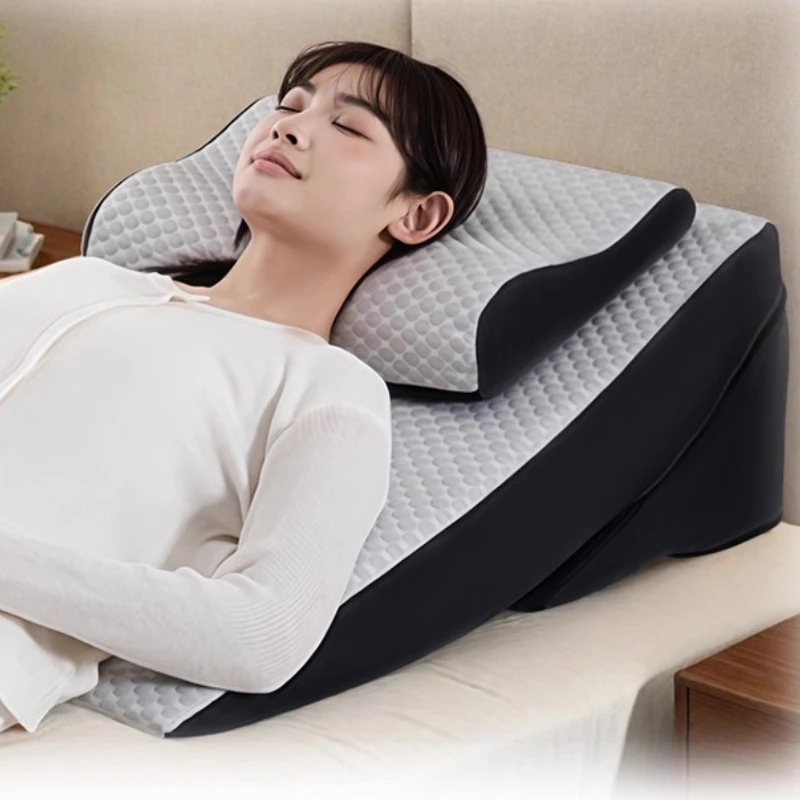 ‌Anti-Reflux Bed Wedge Pillow, Adjustable Backrest Support, Triangle Cushion for Reading, Multi-functional Home Lumbar Pillow