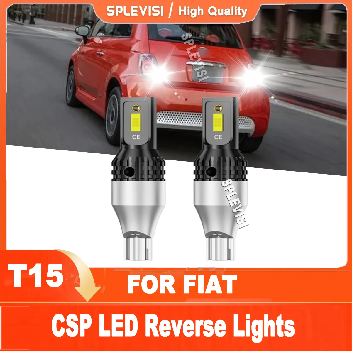 

2x 6000k White T15 W16W CSP LED Reverse Backup Light No Error For Fiat 500 500C Ducato Tipo Panda Punto