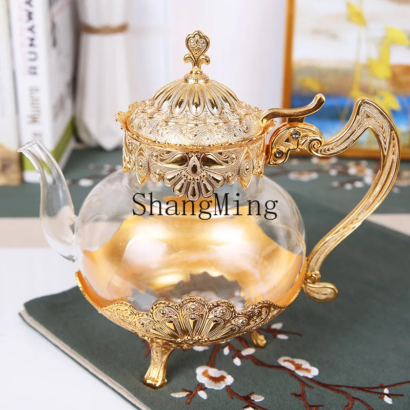 

DSA handmade small teapot household wine jug glass metal household coffee cold kettle wine handicraft wine set