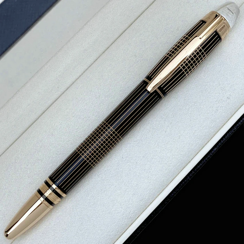 High Quality Black Resin MB Roller Ballpoint Pen Office School Classic Luxury Stationery Star Walk with Serial Number for Gift