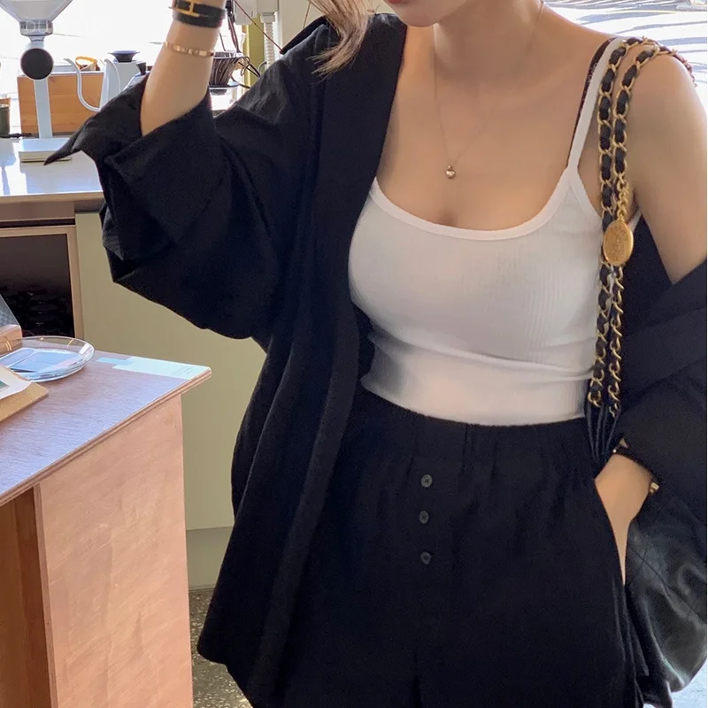 Conjunto de Camisa y Blusa de Manga Larga con Solapa y Abertura Lateral para Mujer 2026 + Traje Casual Holgado de Cintura Alta a la Moda para Mujer