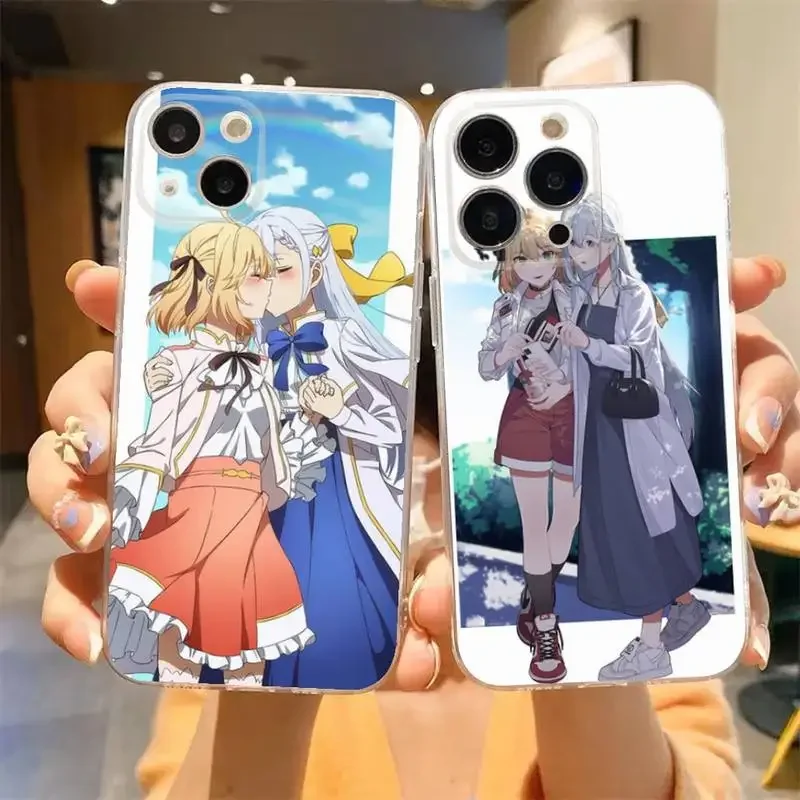 Magirevo Anime Girl Yuri Phone Case For iPhone 11 12 Mini 13 14 15 Pro XS Max X 8 7 6s Plus 5 SE XR Transparent Shell