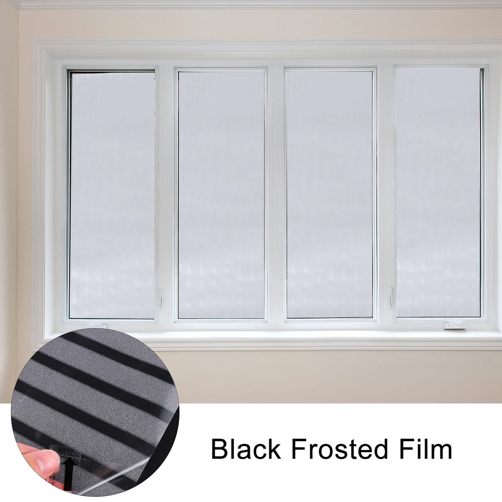 

1Pics Blackout Window Film for Home Smooth Surface Application Easy Remove Reuse Opaque Privacy Glass Sticker Matte Finish