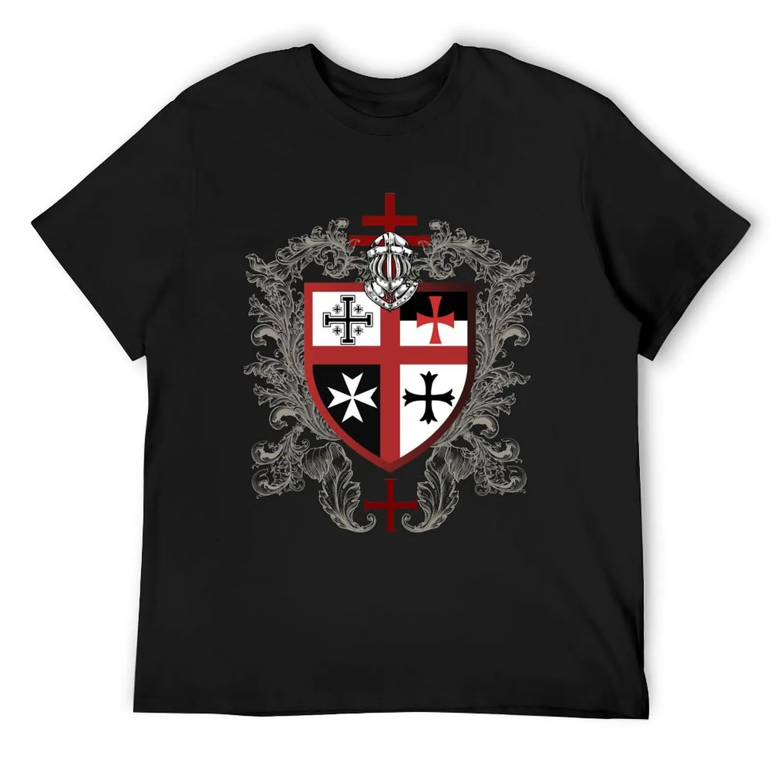 

Knights Templar Cross Shield Symbol Medieval Emblem Secret Order T-Shirt oversized t shirt designer shirts men t shirts