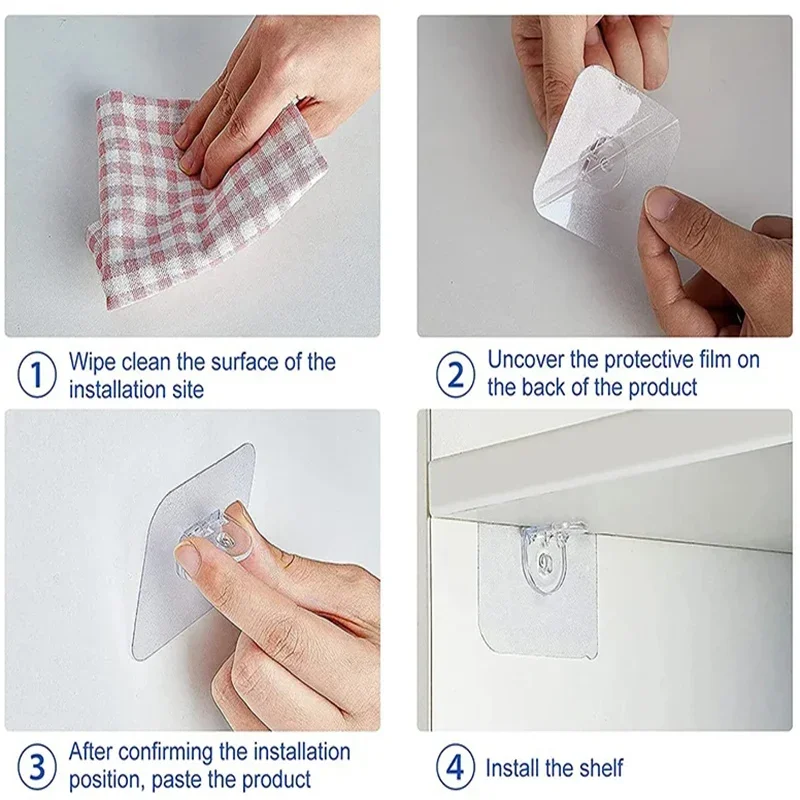 Shelf bracket adhesive nail self-adhesive wardrobe shelf bracket clip wall hanging bracket partition non punching strong bracket image 4