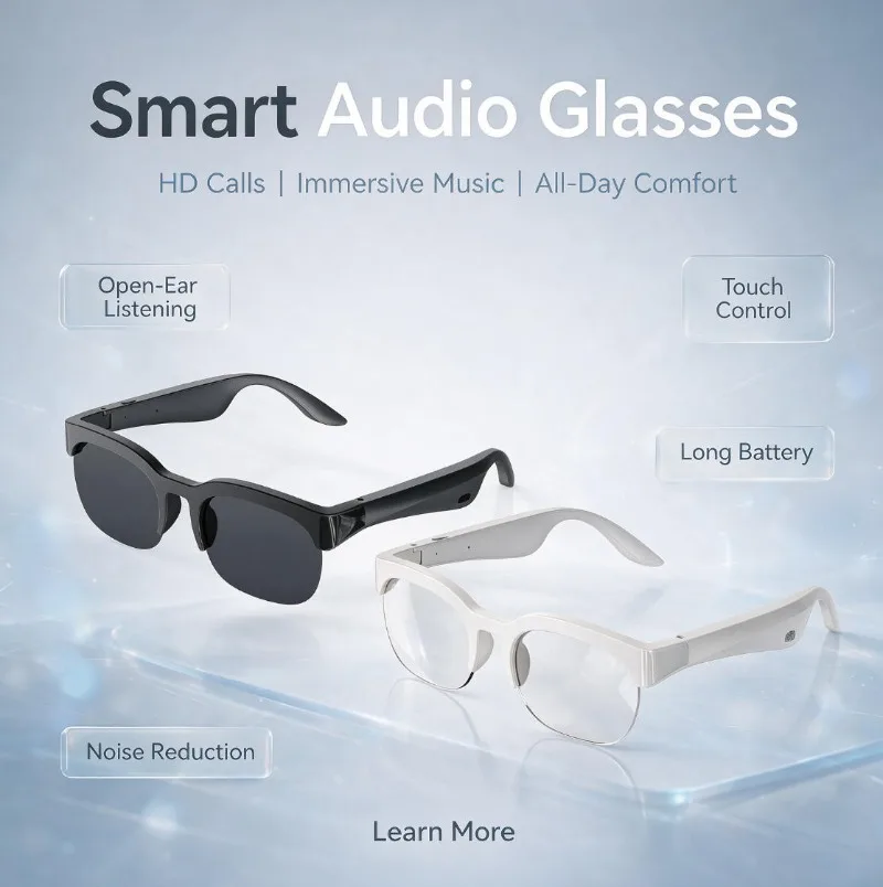 Real-Time Translation Smart Sunglasses Lightweight Polarized Open Ear Bluetooth Anti UV Sports Daily Glasses