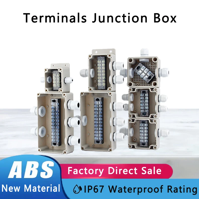 

ABS Plastic Electric Cable Branch Box Outdoor Distribution Enclosure Case Waterproof TB Terminal Junction Box