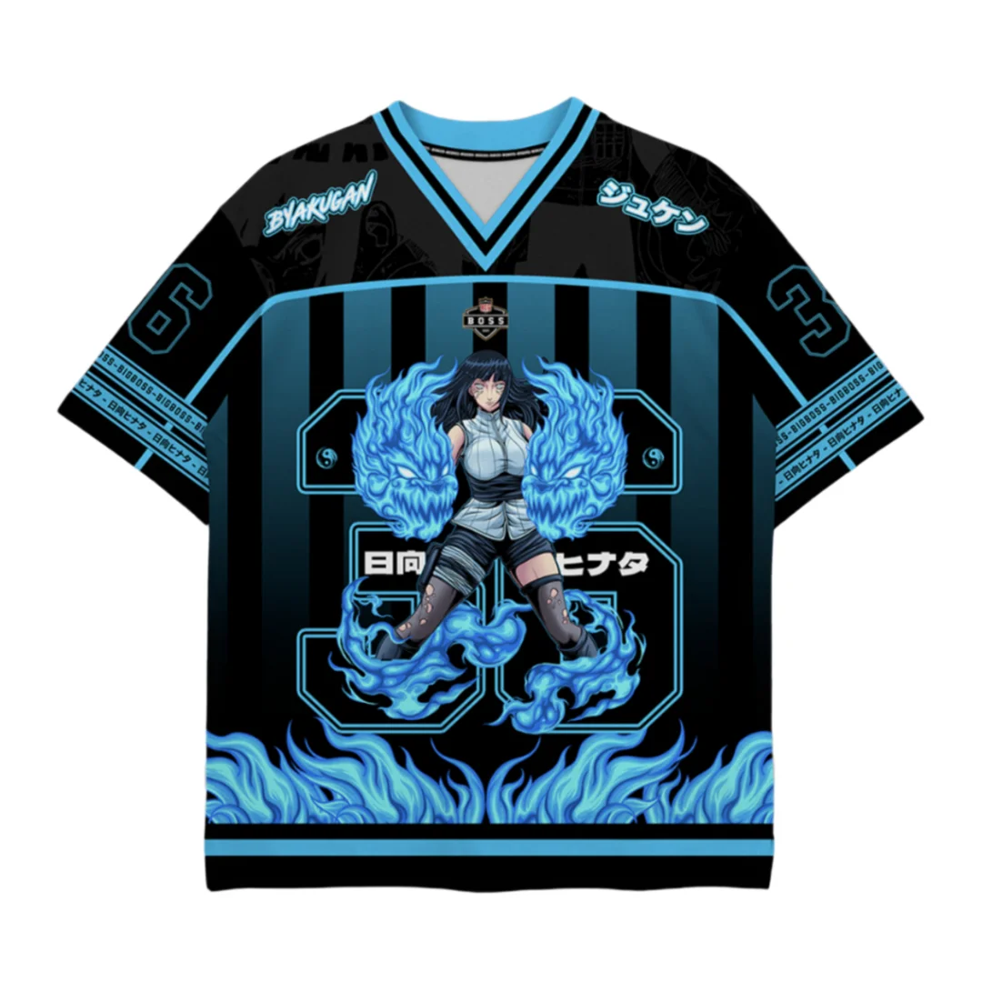 Naruto Hinata Hyuga AOP Anime Print Football Jersey Family Summer Adults Kids Athleisure T-Shirt Breathable Quick Dry Streetwear