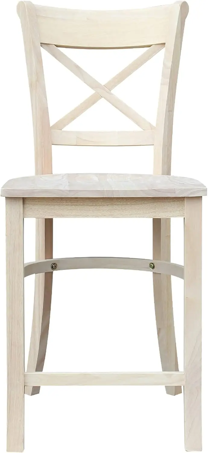 Charlotte 24-Inch Counter Height Stool, Ready To Assemble, Versatile Design For Kitchen Or Bar - Unfinished