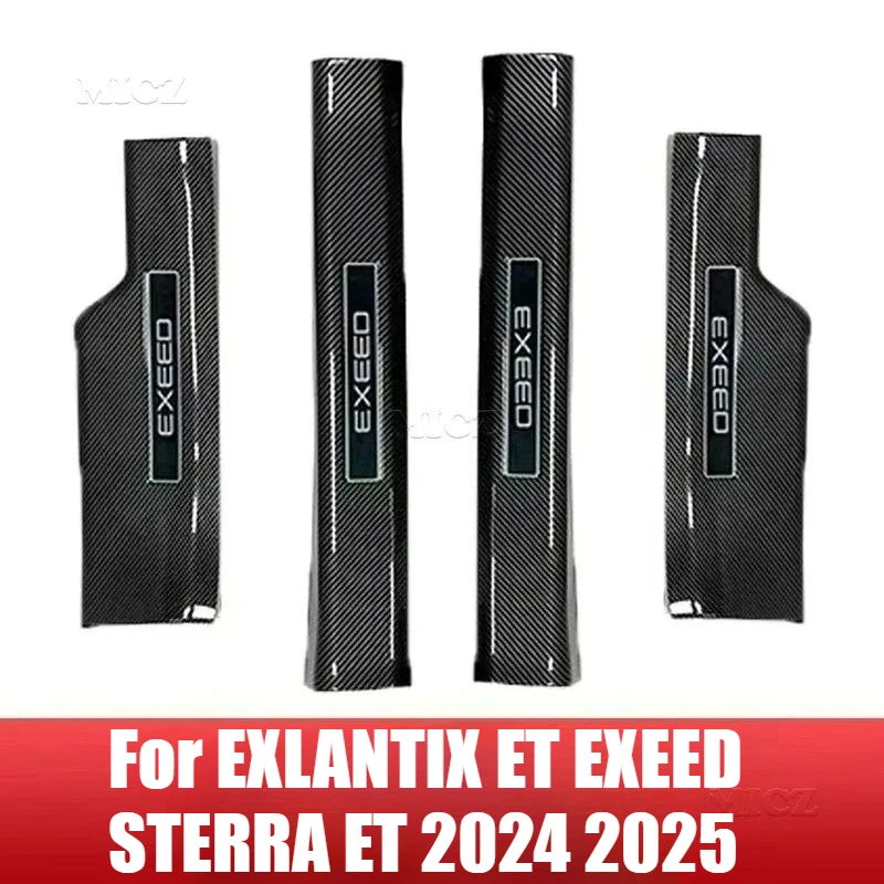 ABS Car Styling Accessories Carbon Fiber Threshold Door Sill Pedal Protector Stickers For EXLANTIX ET EXEED STERRA ET 2024 2025