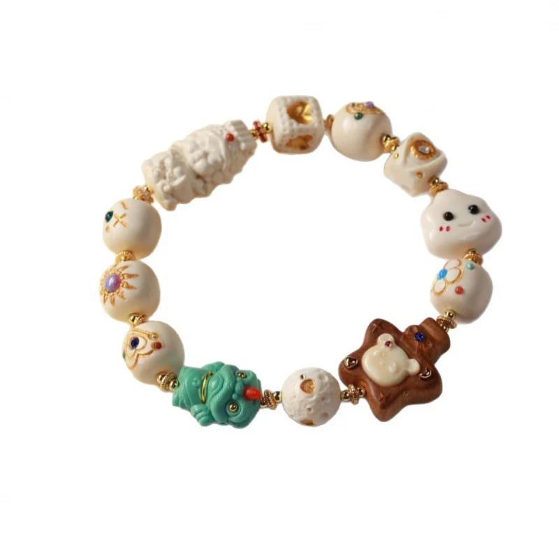 New -style mammoth ivory single-loop multi-bead bracelet with Mazu accessories, a trendy Chinese cultural accessory - view 5