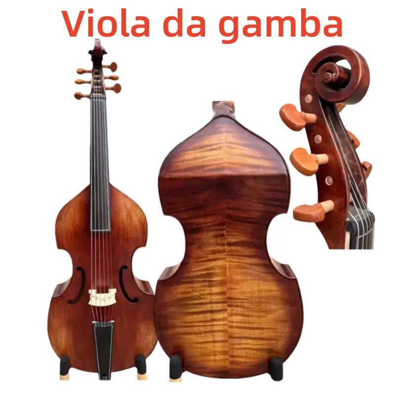 High-quality Brown 6 strings Beautiful Viola da gamba,Bass Gamba,Deep Big sound