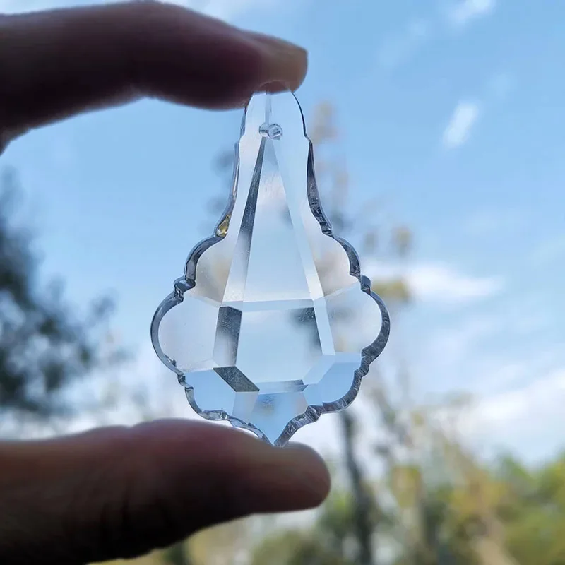 50mm Clear Crystal Prisms Chandelier Parts Beads Chain Pendant Sun Catcher Hanging Drop Crafts Home Garden Decor Sun Catcher