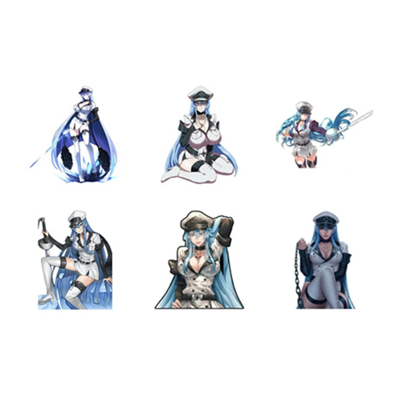 

Akame Ga KILL Esdeath Funny Car Stickers Vinyl Creative Decal Occlusion Scratch Car Accessories Motorcycle Toolbox Decals