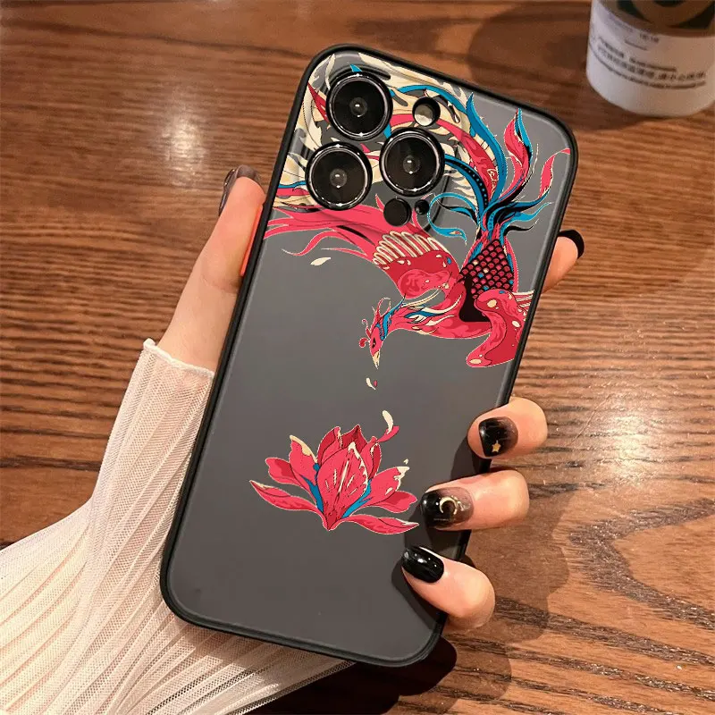 حافظة لهاتف آيفون 16 15 14 برو ماكس بلس 17 برو ماكس 13 12 ميني 11 برو ماكس غطاء خلفي مقاوم للصدمات فوندا