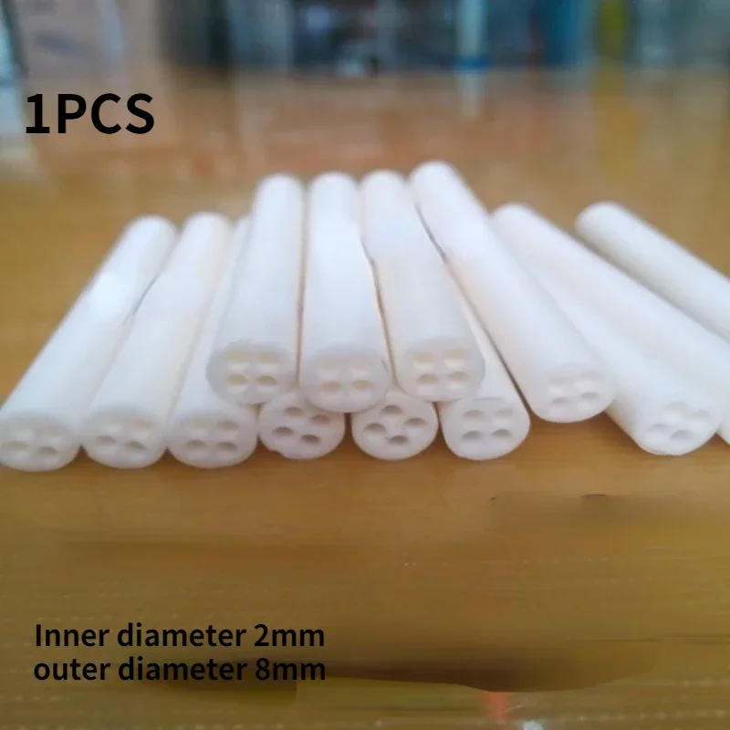 OD8mm Four Hole Ceramic Corundum tube with High Temperature Resistant Double hole ceramic tube length arbitrary cutting