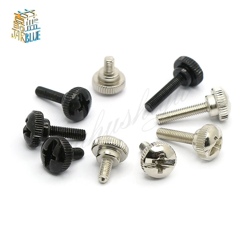 10PCS M3  Black Silvery Phillips Head Thumb Screw Bolt Thumbscrew for PC Computer Case Cover Power Supply PCI Slots DIY Toolless