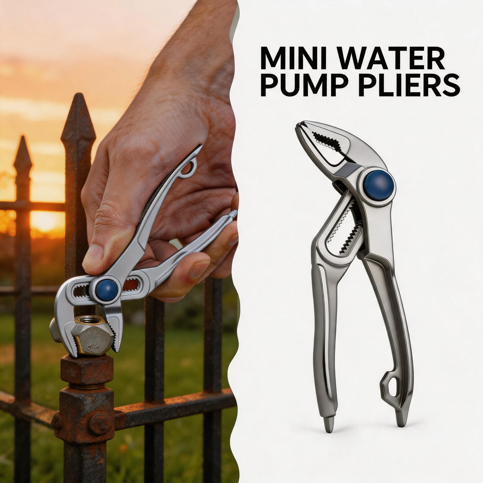 

Fast Adjustable Mini Water Pump Pliers Groove Joint Pliers Tongue and Groove Pliers with Push-Lock V-Jaw for Multi-Surface Grip