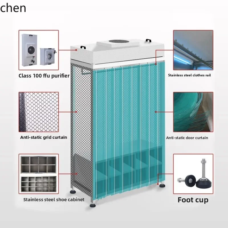 Stainless Steel Cleanroom Wardrobe Dust-Free Wardrobe Purification Workshop Storage Wardrobe