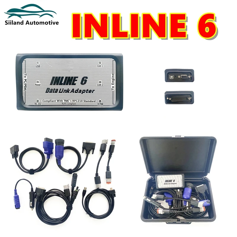 

INLINE 6 Data Link Adapter OBD2 Scanner Insite V8.7 INLINE6 For CmI Heavy Duty Truck Diagnostic Tool