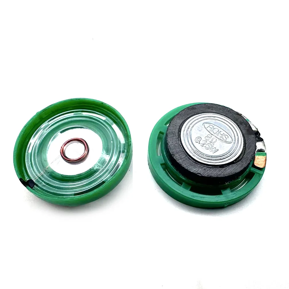 Green Circular 8 ohm 0.25W Doorbell Speaker Toy Car Speaker 29mm Speaker Connector Replacement