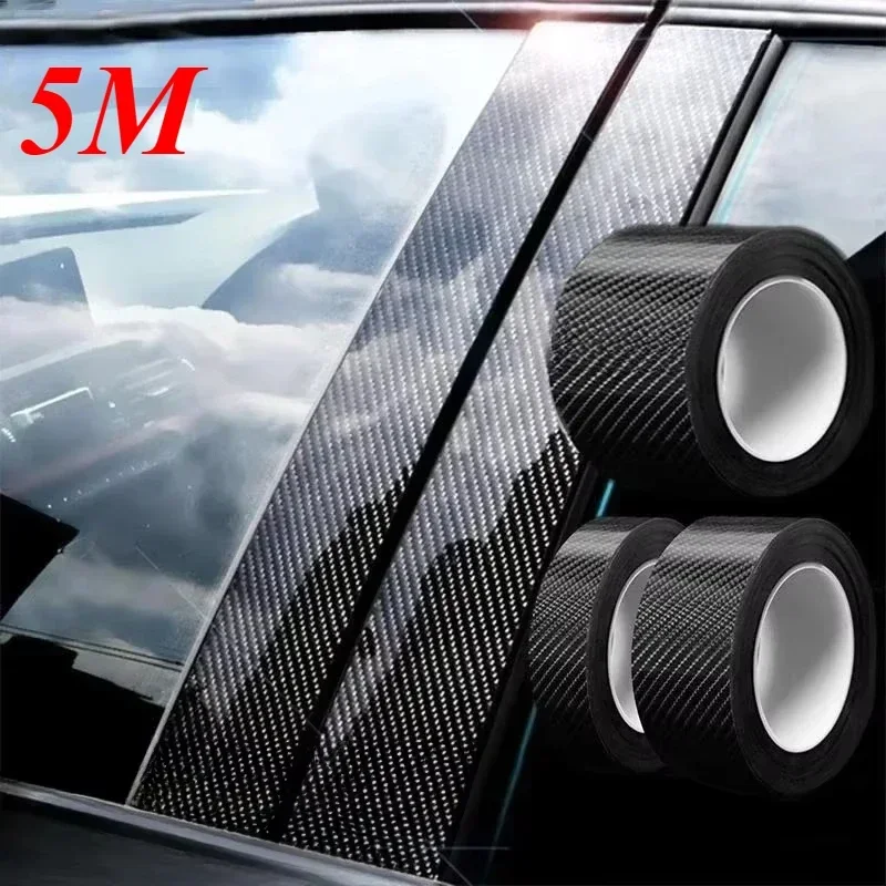 

3D Carbon Fiber Car Sticker DIY Paste Protector Strip Car Door Sill Side Mirror Anti Scratch tape Waterproof Protect Film
