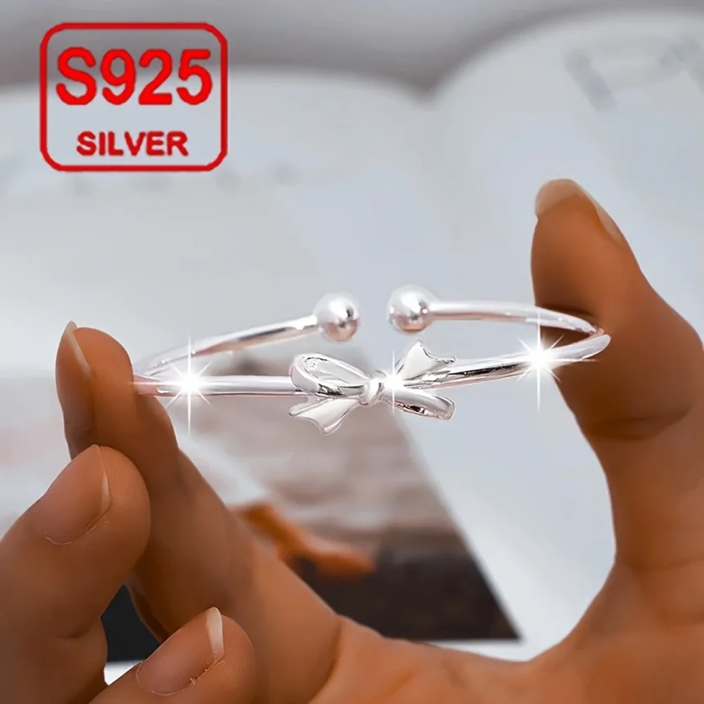 الساحرة 925 الفضة الاسترليني حساسة القوس الإسورة، الإسورة المفتوحة، مجوهرات الزفاف الإكسسوارات العصرية